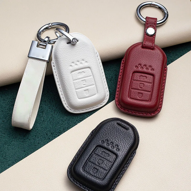 

Top Layer Leather Car Key Case Full Cover For Honda Vezel City Civic BR-V HR-V CRV Freed Pilot Accord Jazz Jade Crider Odyssey