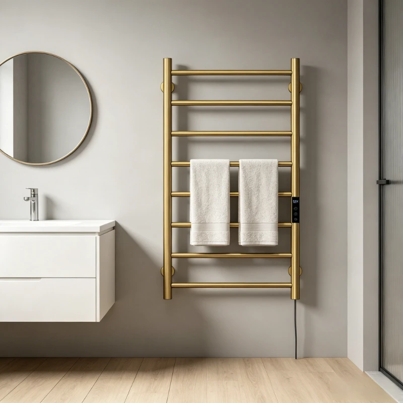 

Waterproof Electric Heated Towel Rail Energy Saving Towel Warmers Timing Control Bathroom Hardwares Wall Mounted Household