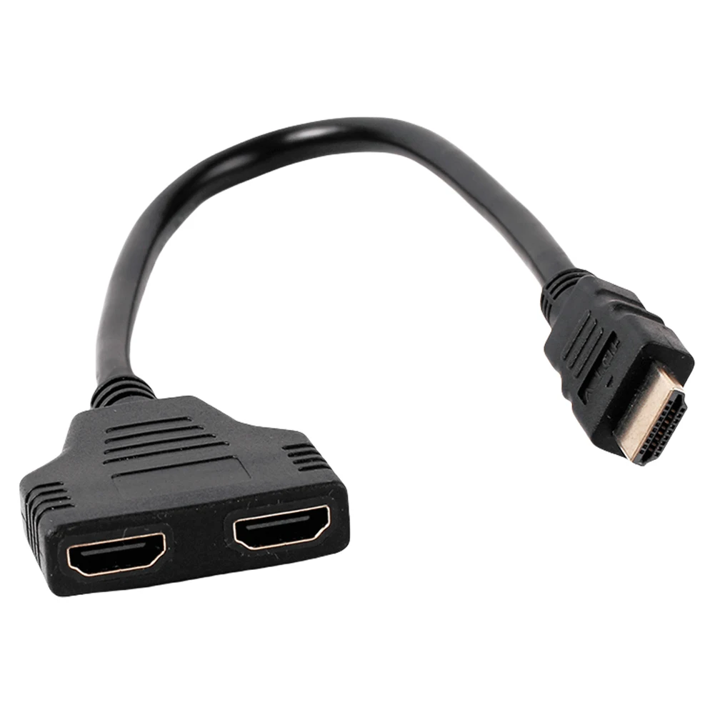 HDMI-Compatible Splitter Adapter Cable 1080P HDMI-Compatible Port Male To 2 Female 1 In 2 Out Y Converter for Laptop TV Monitor