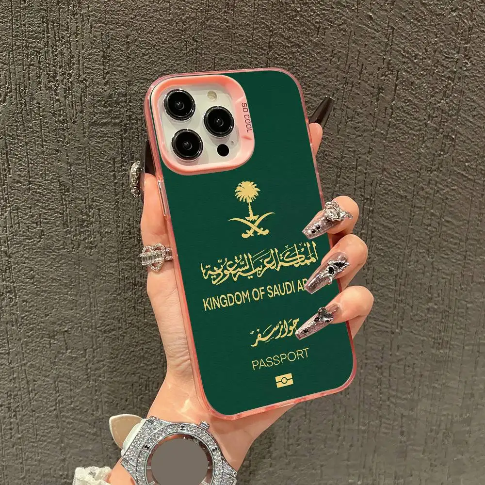 حافظة هاتف لهاتف آيفون 17,16,15,14,13,12,11,Pro,Max,Plus,E,SE4,Air,Mini Colorful TPU المملكة العربية السعودية جواز سفر غطاء ناعم رائع #4