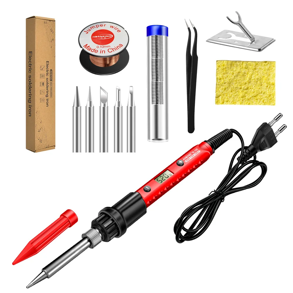 ANENG SL105 Digital Electric Soldering Iron 60W Adjustable Temperature 180-520℃ Ceramic Heating Core 110-240V Welding Solder Iro