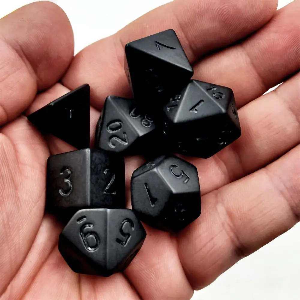 Durável poliédrico Dice Set para Role Playing Games, Black RPG Game, Brinquedo Educativo, Jogos de Tabuleiro, Personalidade, Número Dices Kit