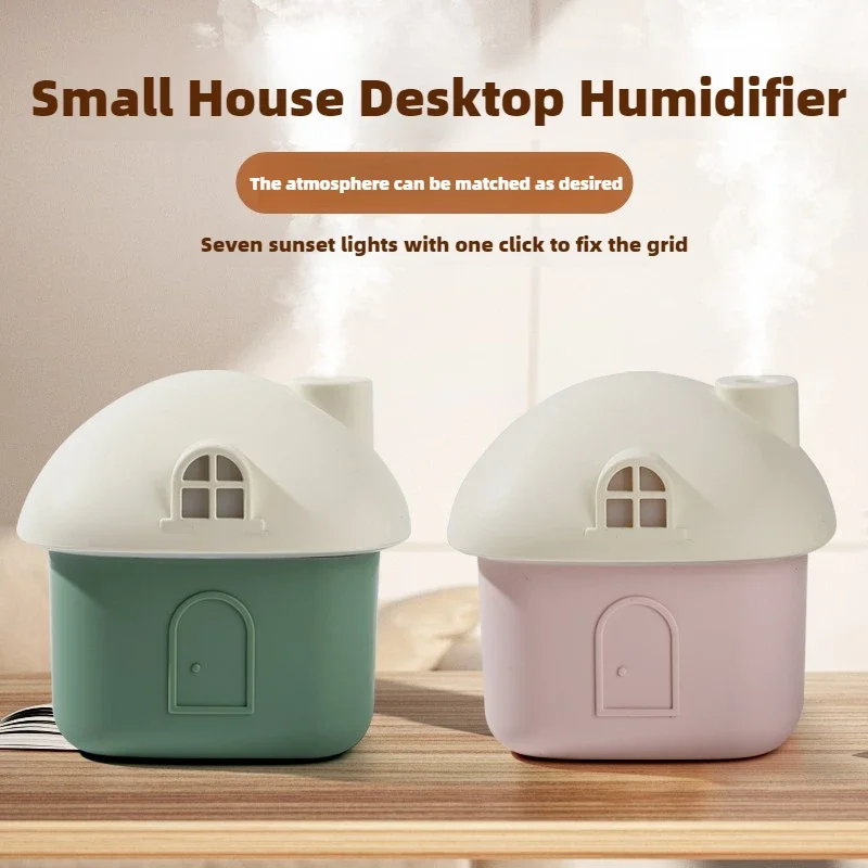 1pc Portable Humidifier in The Shape of A House Equipped with Warm Night Lights Wireless Humidification and Nano Fine Mist