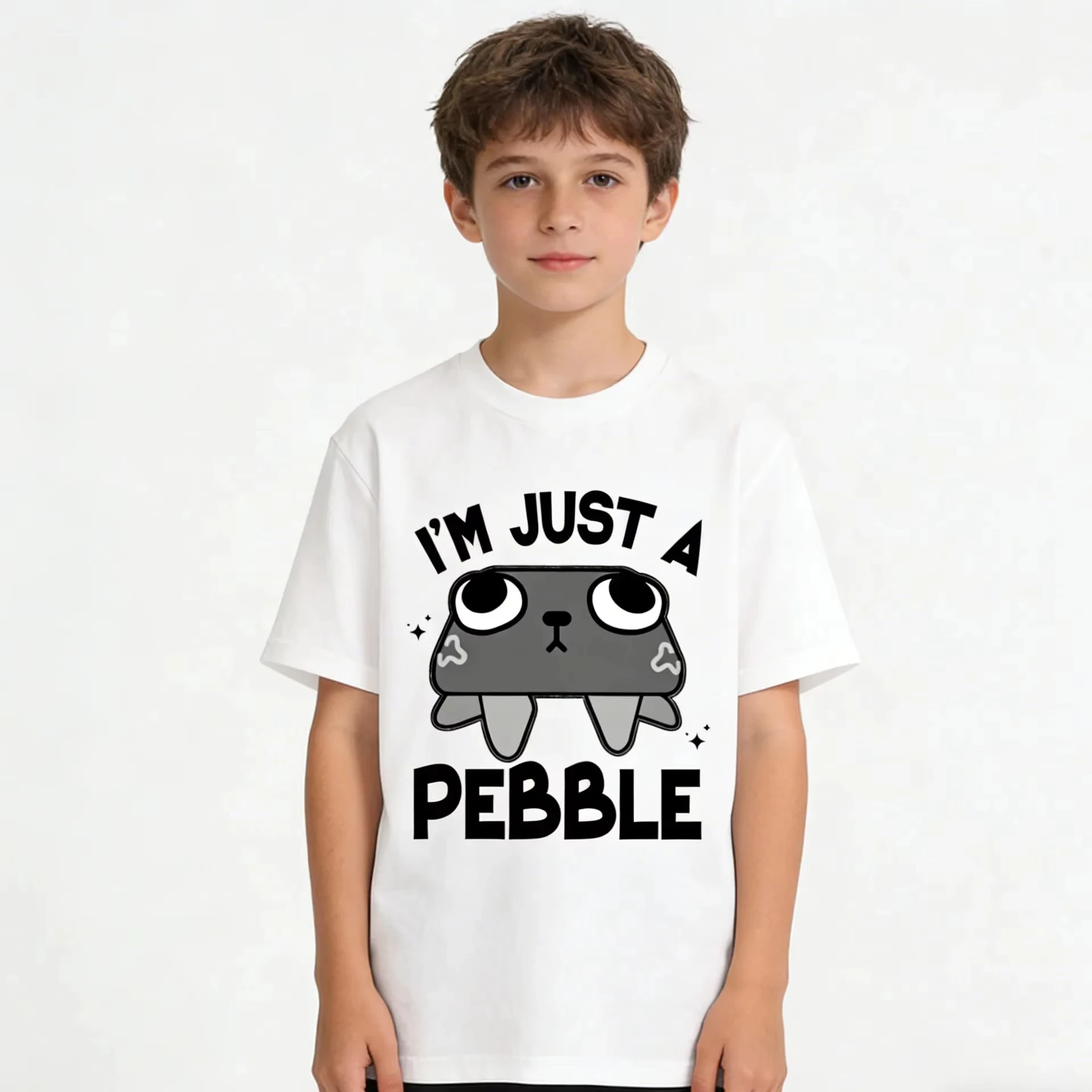 Dandy's World Pebble It's Just A Pebble Funny Tees Short Sleeve Breathable Casual Unisex Aldult Parent Child Kids Cotton Tshirt