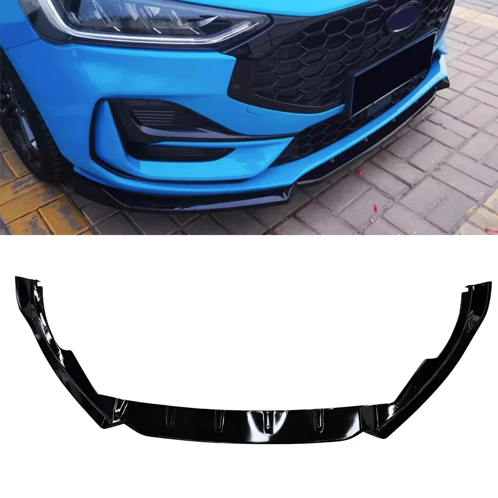 For Ford Focus ST Line MK4 2019-2023 ABS Black Front Bumper Lip Guard Diffuser Splitters Body Kit Protector Tuning Accessories