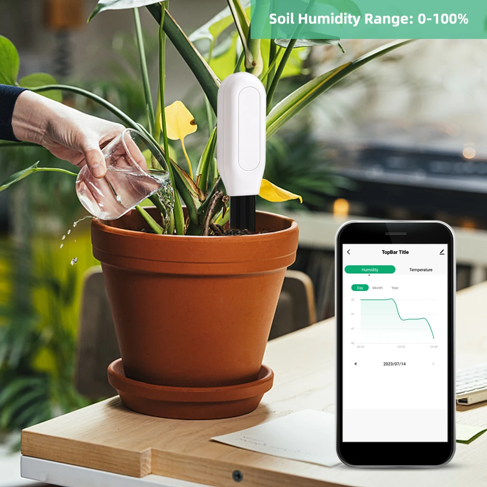 Professional Flower Plant Monitor 2 in 1 Soil Moisture Air Temperature Test Bluetooth Detection Garden Soli Analyzer Meter