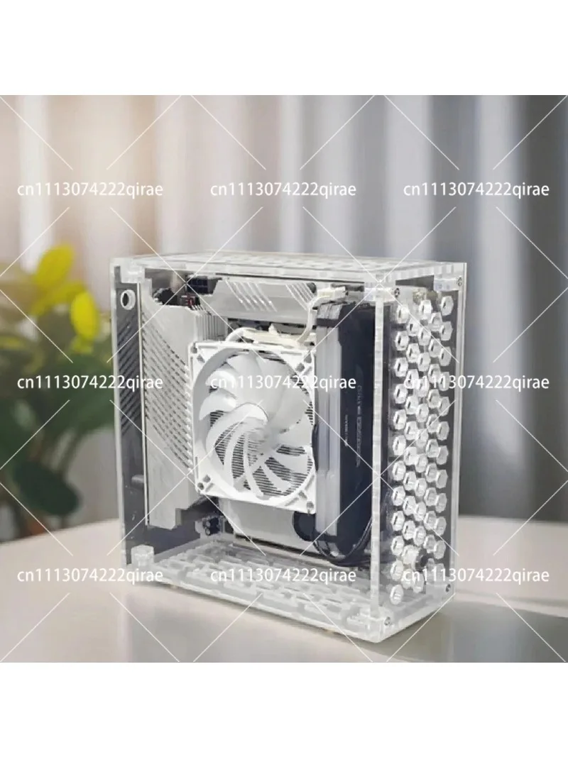 Mini ITX Chassis DC ATX Power Supply DIY Ultra Thin Horizontal HTPC Desktop Small Case For Core Display