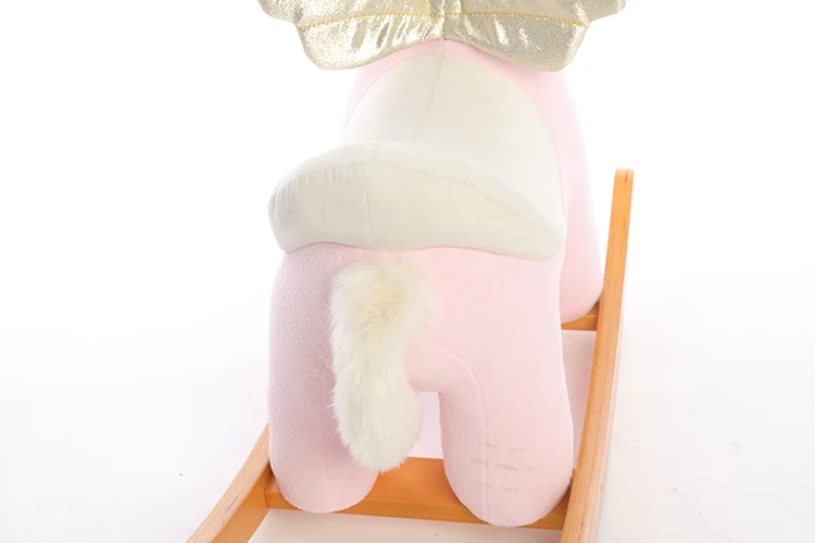 Łóżeczko dziecięce z drewna, zabawki dla dzieci, zwierzątka, miękkie pluszowe zabawki, fotel bujany, zabawka do jeżdżenia, rozmiar 67,5x30x56