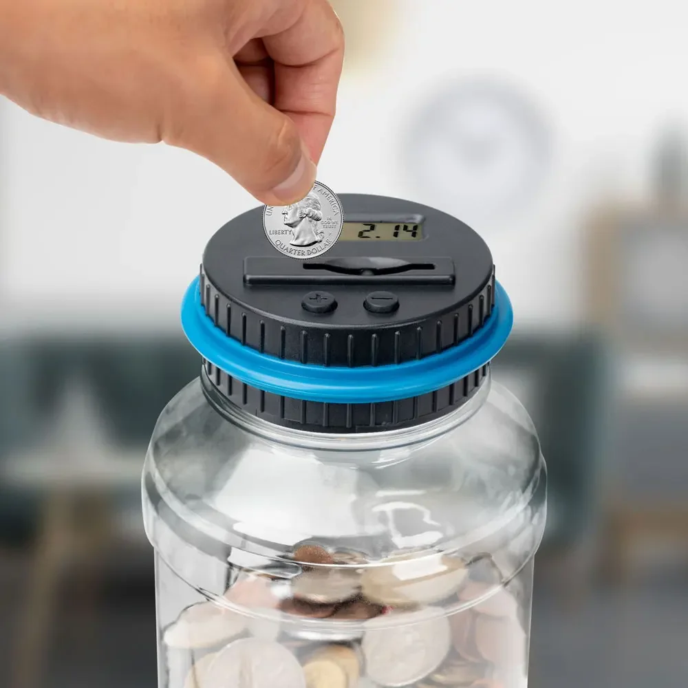 الرقمية Lcd العد الإلكترونية العد حصالة على شكل حيوان للجنط اليورو Au المال عملة صندوق توفير المال جرة سعة كبيرة #1