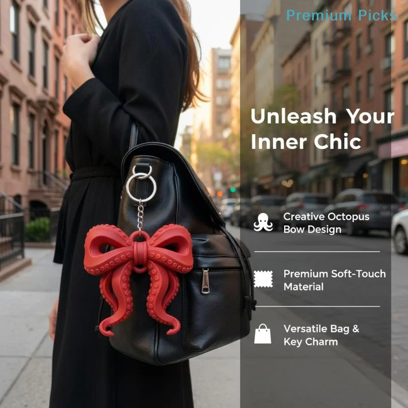 portable3D Printed Fashion Keychains Korean Octopus Tentacle Colorful Bow Pendant for Stylish Accessories