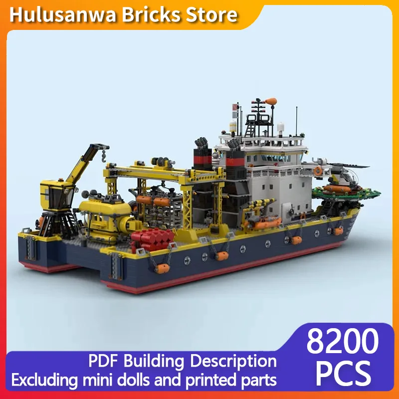 

Catamaran Research Vessel Model MOC Building Bricks War Equipment Modular Technology Assemble Children Toys Suit Gifts Holiday