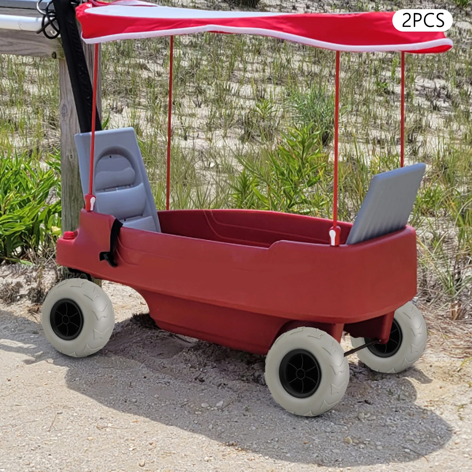 

2 Pack 9 In Inflatable Replacement Sand Tire, Kayak Dolly Canoe Fishing Cart DIY Beach Wheels Max Bearing Capacity 88.18Lbs