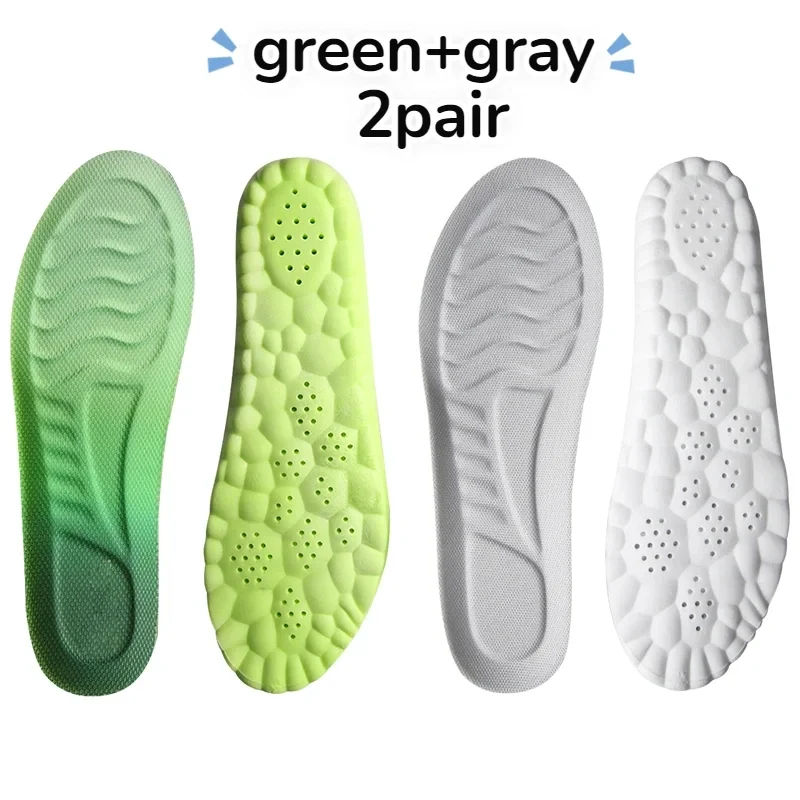 

4D Orthopedic Sport Insoles Super Soft Breathable High-elasticity Shock Absorption Running Shoe Pad Anti-pain Deodorant Cushion