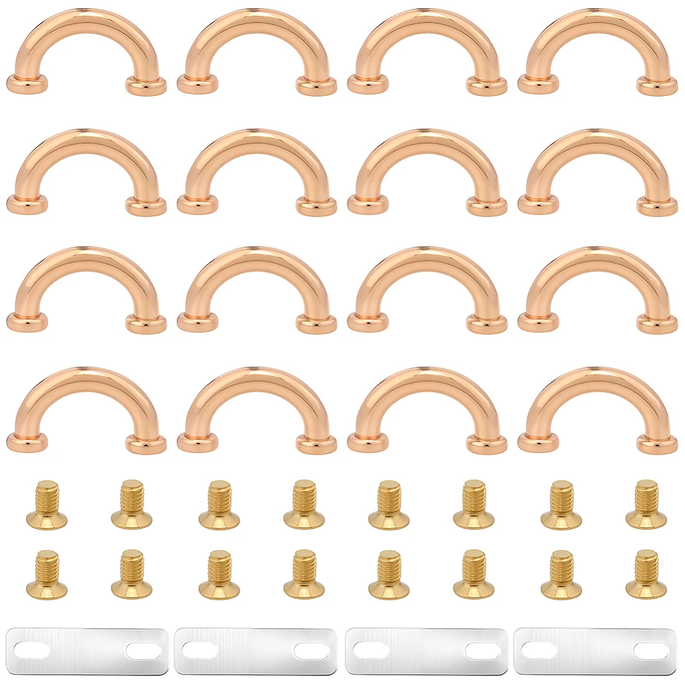 18 Sets Metal D-Ring Connector Buckles for Bag Gunmetal Purse Suspension Clasps Alloy Anchor Bridge Buckles