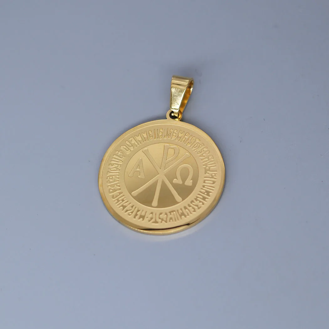 2pcs Chi Rho and Constantine Cross Amulets Pendant Charms for Jewelry Making Necklace Keychain Symbol Of Life Disc Accessories