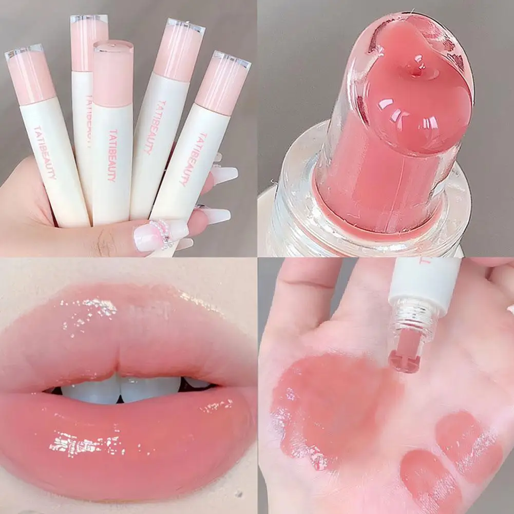 

Lip Essence Jelly Water Lip Gloss Clear Light Hydrating Lip Mirror Tube Палочка для ухода за губами Глазурь для губ Глянцевая косметика для губ M7L1