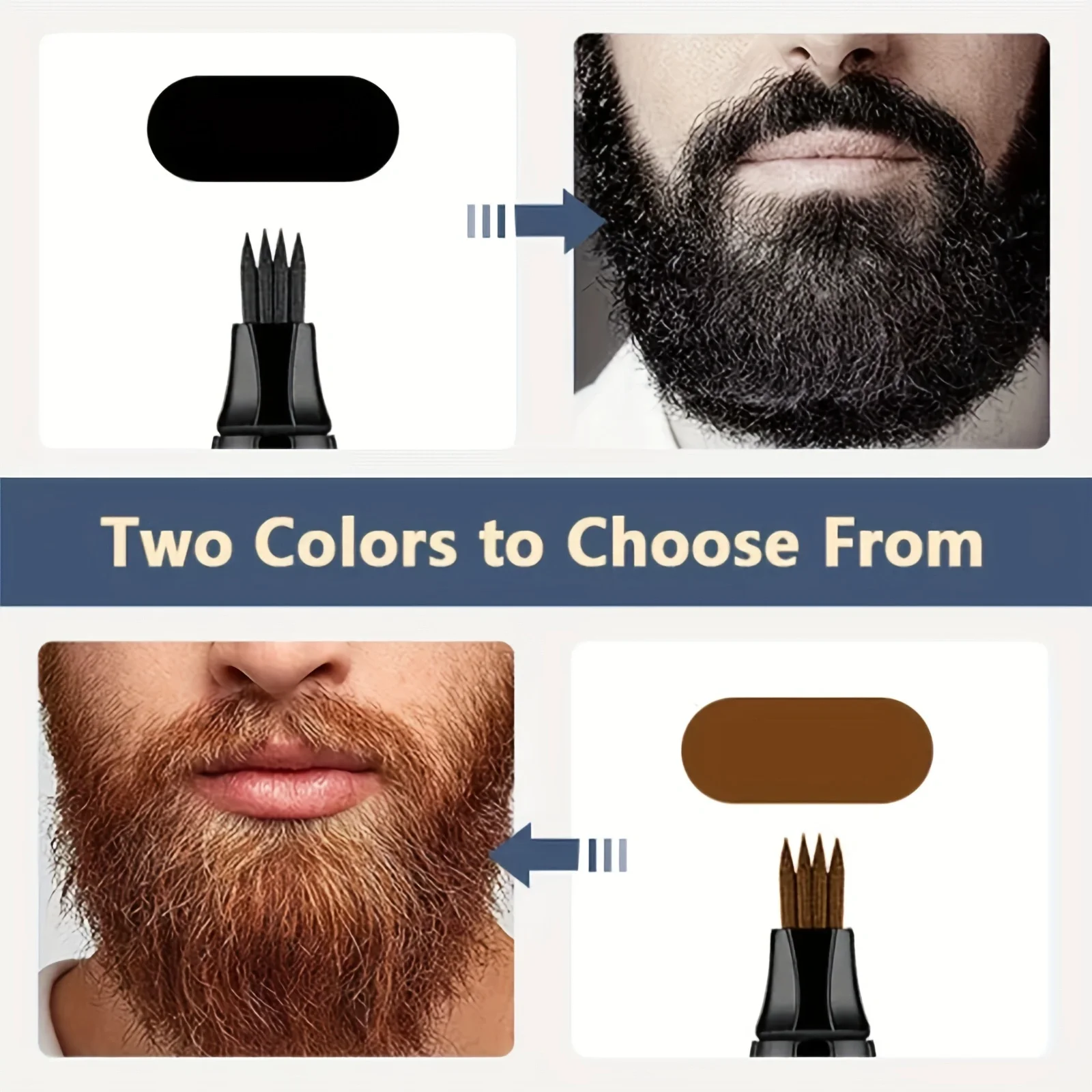 Beard Pen Filler Set Barber Styling Pencil Beard Enhancer Brush Waterproof Black Hair Pencil Cosmetic Styling Repair Tools