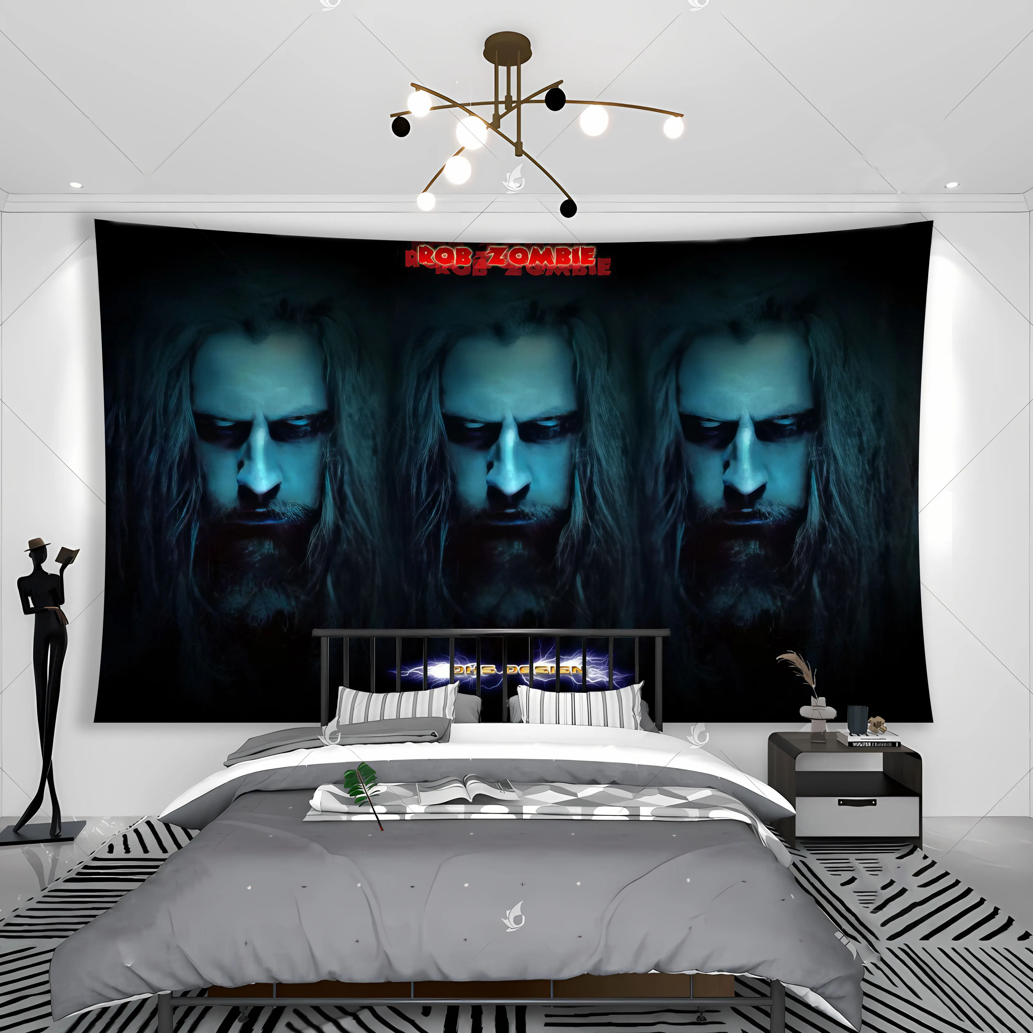 

Robs White Zombie Band Tapestry Banner Flag Heavy Metal Style Club or Room Bedside Wall Hanging Decoration