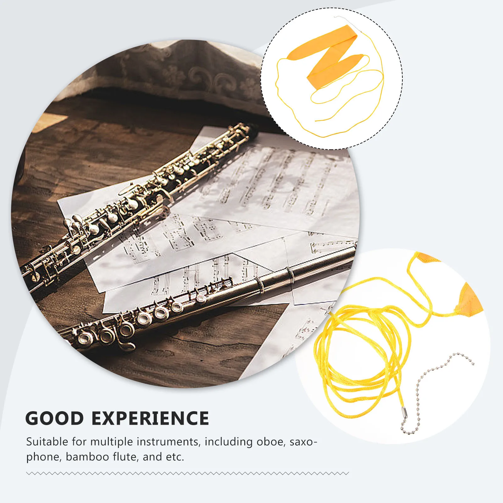 

Saxophone Cleaning Cloth Soft Fleece for Flute Clarinet Oboe Bamboo Flute Inner Cavity Dry Clean Maintenance Supply