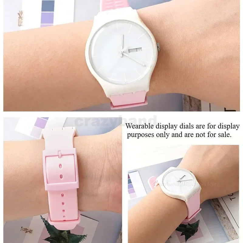 For Swatch Watch Band 12/16/17/19/20mm Colorful Sports Diving Silicone Durability Replace Strap Women Men Bracelet  Accessories