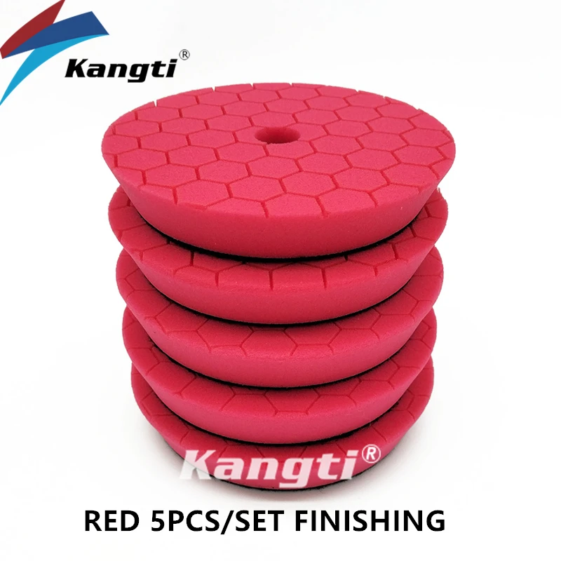 Kangti 5/6 inch Car Polishing Pad Kit Set Self-Adhesive Buffing Waxing Sponge Wool Wheel Polishing Pad For Car Polisher Drill image 3