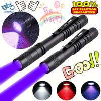 New Pen Clip Light Mini Portable Pocket LED Flashlight 1 Mode Dentist Torch 395NM UV Pet Urine Stains Detector Scorpion Hunting