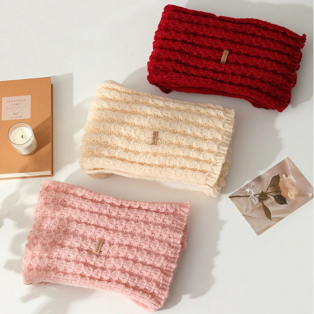 Scarf Women's Winter High End Knitted Yarn Korean Edition Versatile Solid Color Warm Scarf Thickened Couple Student New Style