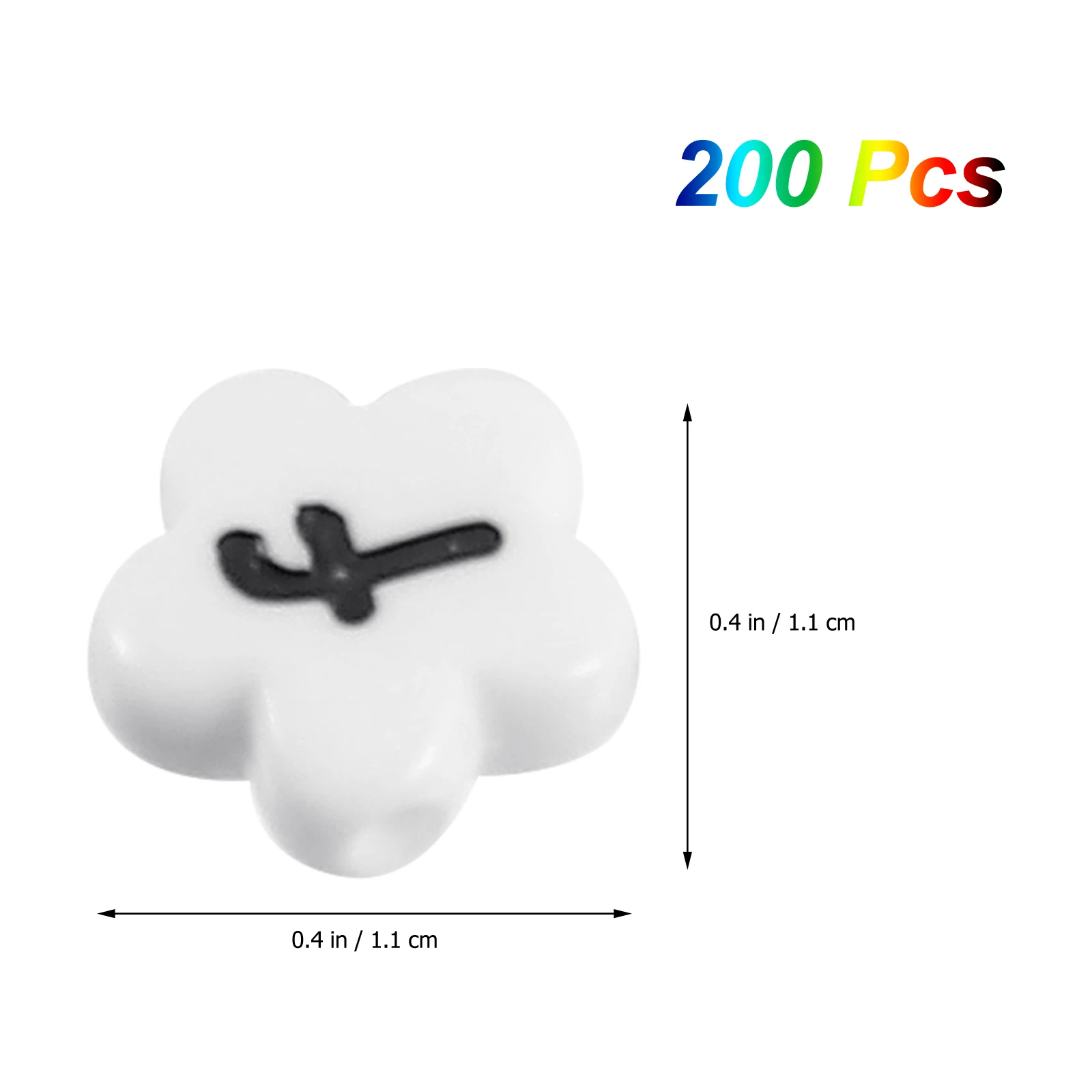 

200 Pcs Acrylic Letter Beads Jewelry for Making DIY Craft Puzzle Color Flower Shape Colored