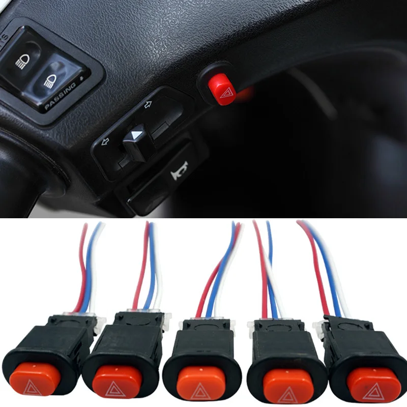 

Motorcycle Electric Car Modified LED Double Flash On/Off Danger Light Switch Button Flashing Warning Emergency Signal Light