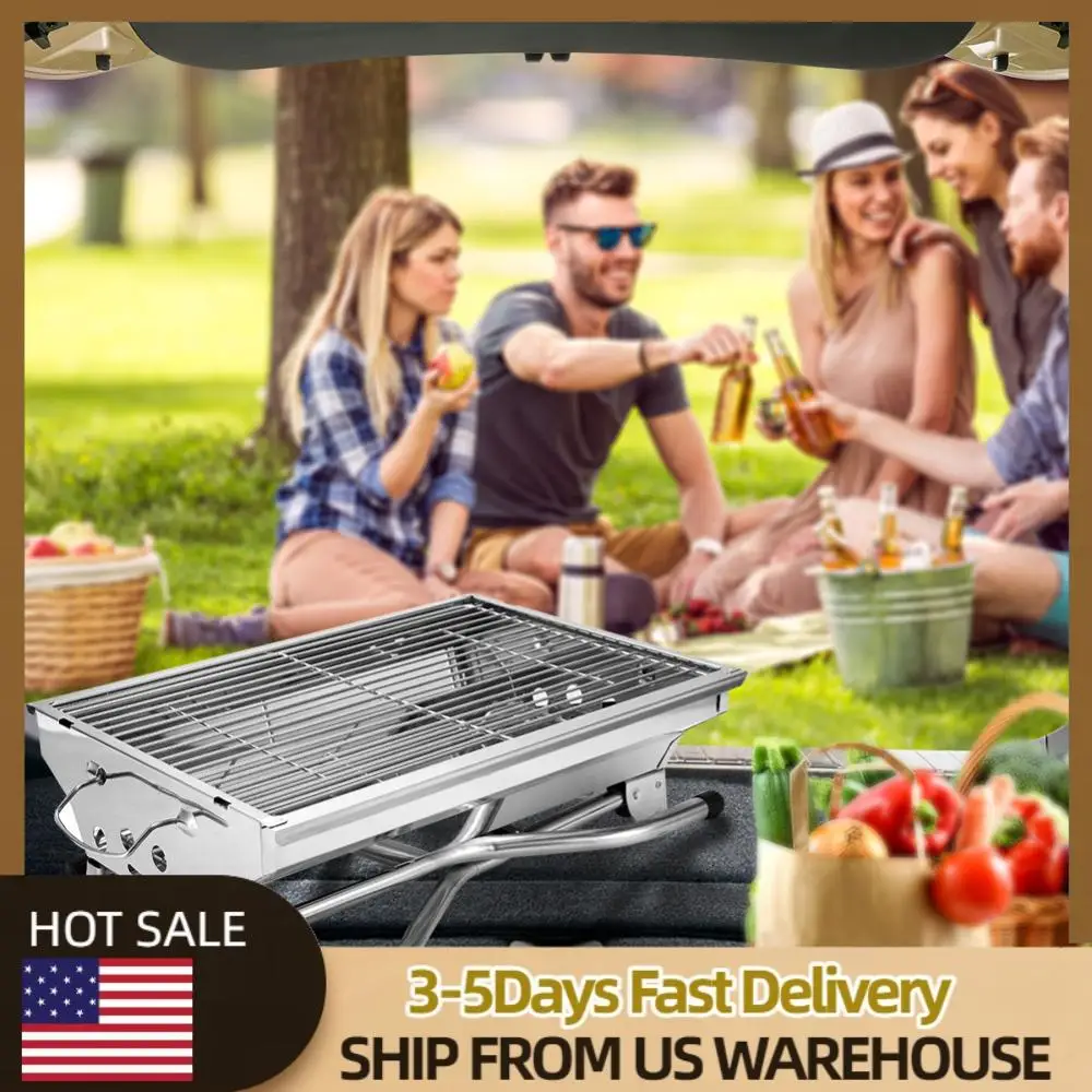 

Кемпинговая печь с подставкой, многофункциональный складной угольный гриль с корзиной для хранения, угольная стойка для кемпинга, пикника на открытом воздухе