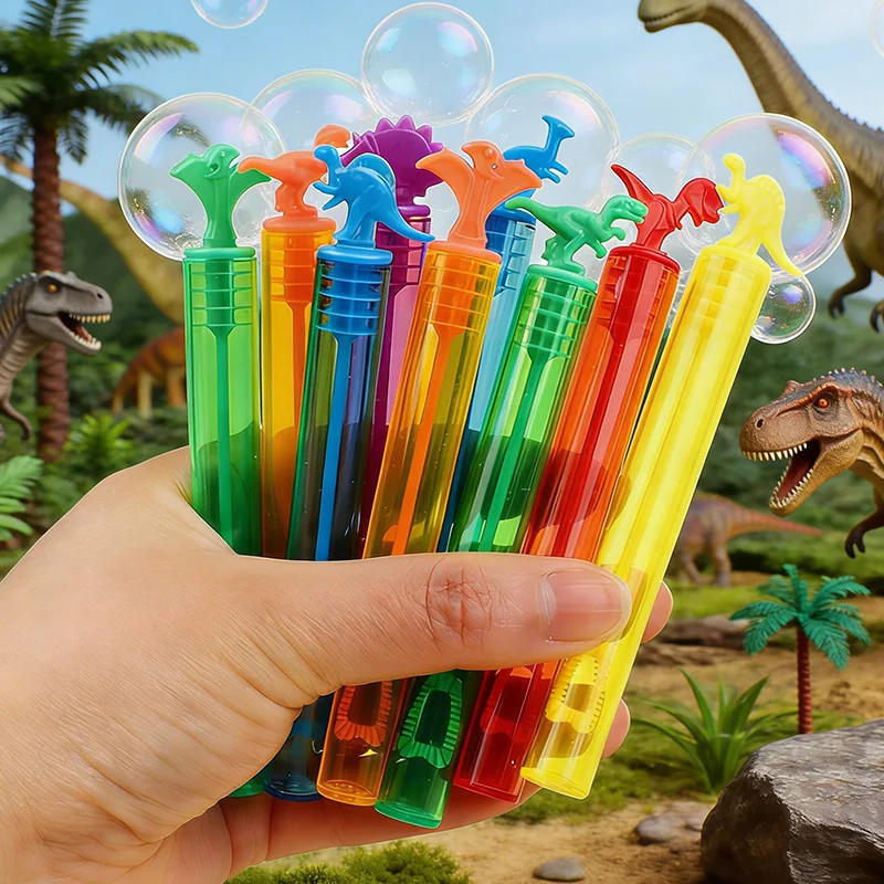 12/24 Stück Dinosaurier-Seifenblasenröhrchen Leere Seifenblasenflaschen Spielzeug für Kinder Geburtstagsparty-Geschenke Hochzeitsgastgeschenke Babyparty – Detail 1