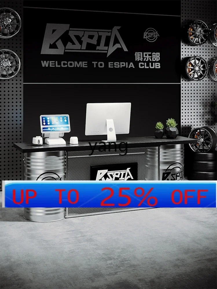 LMM Cassiere in stile industriale Kart Bancone bar Barbecue Minimarket Piccola reception del negozio di tè al latte