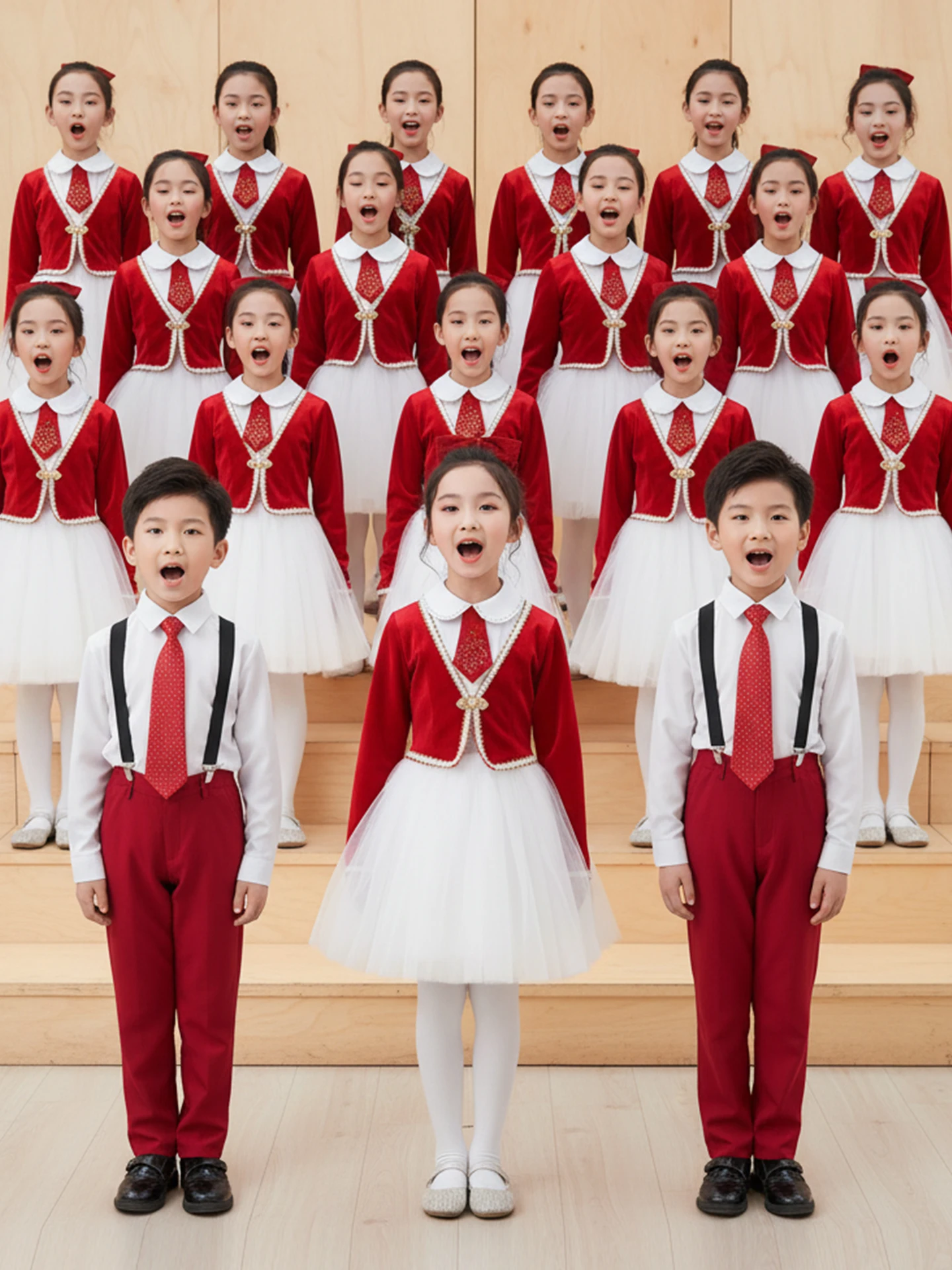 

Красный сценический костюм для выступлений, в стиле национальной гордости, для детских конкурсов речи, традиционный сценический наряд для девочек начальной школы, осенний