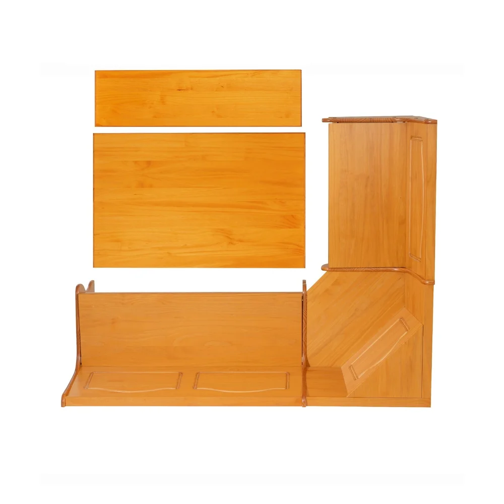 3-Piece Farmhouse Indoor Corner Dining Nook with Storage Solid Pine Table and Benches Cozy Kitchen Spaces