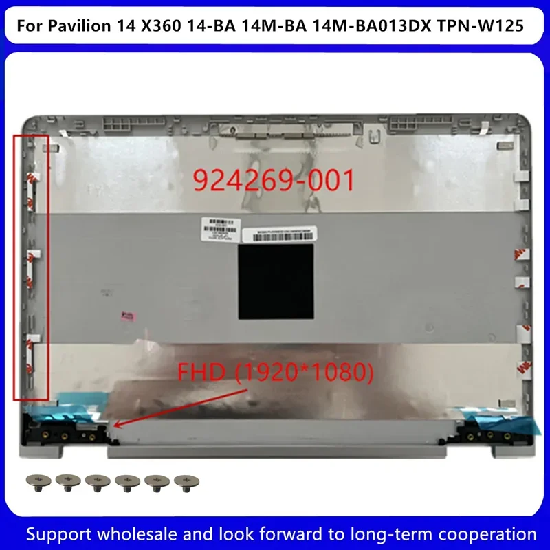 Tampa traseira do LCD para o portátil, pavilhão de HP, X360, 14-BA, 14M-BA, 14M-BA013DX, TPN-W125, 924270-001, 924272-001, 924269-001, novo