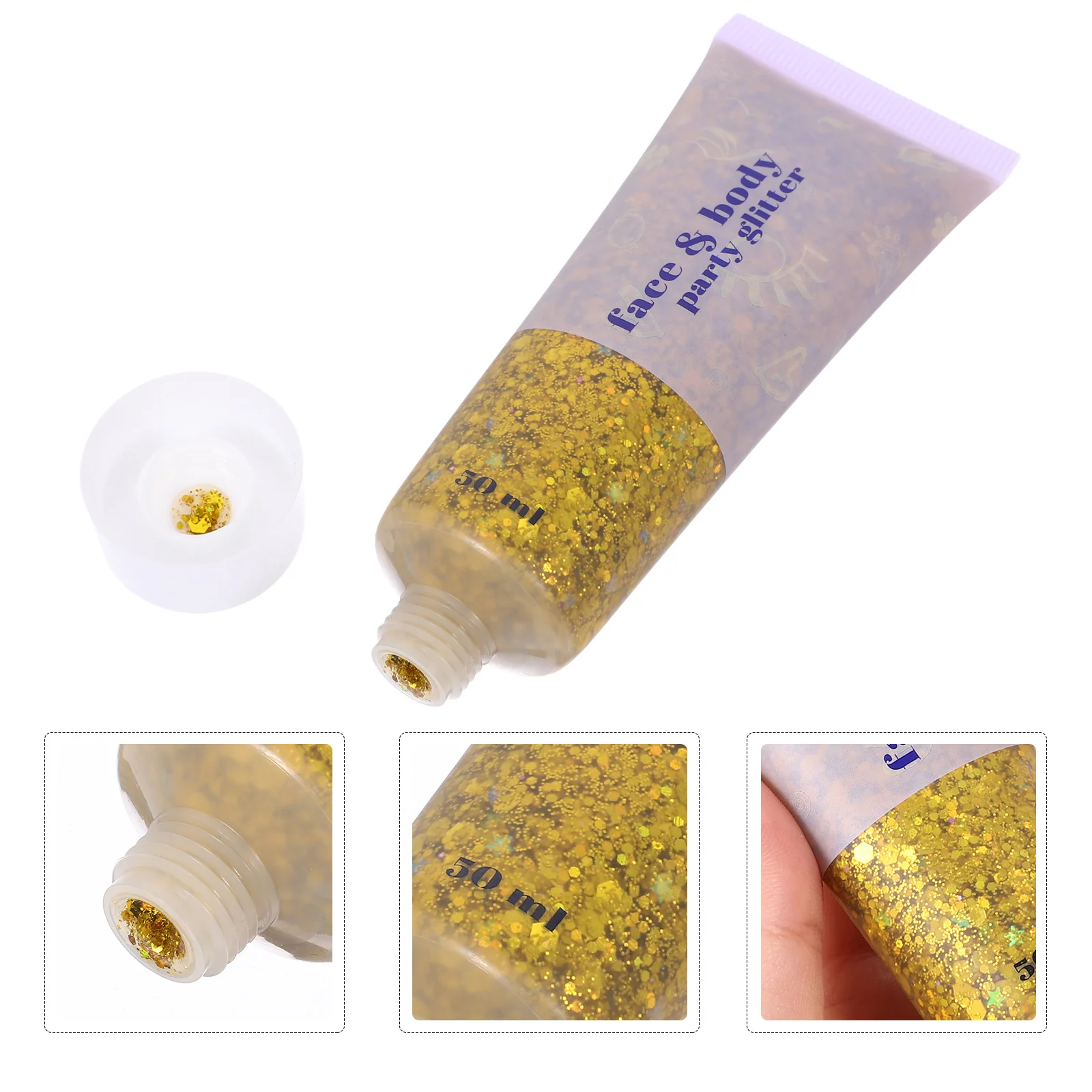 

50Ml Body Glitter Gel Holographic Liquid Face Hair Shine Makeup Decorative Festival for Women All Skin Types