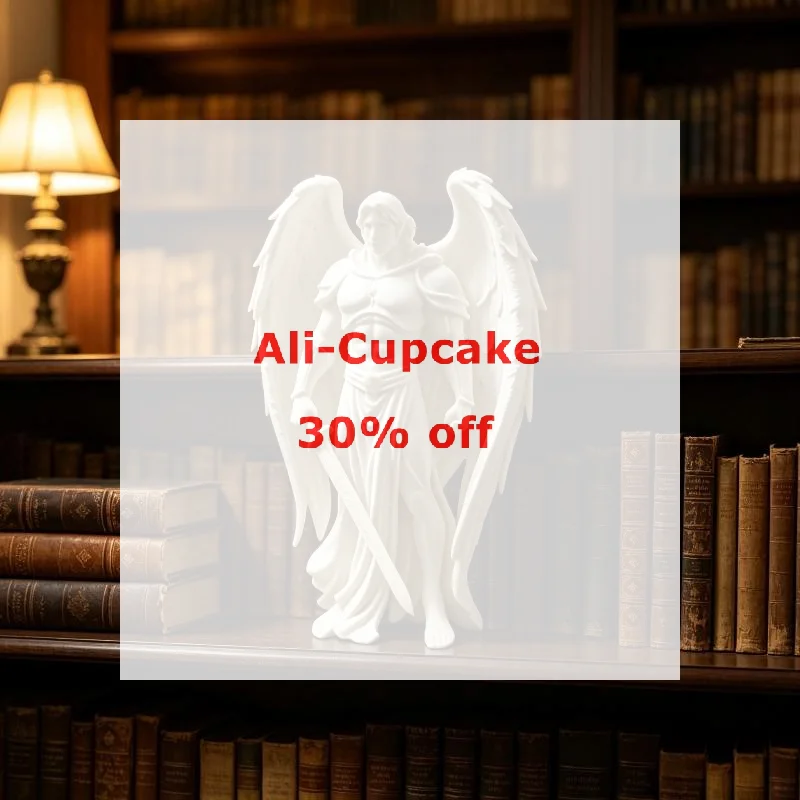 3D Printed Small Winged Male Angel Ornament Figurine White Statue With Stable Base For Home Decor
