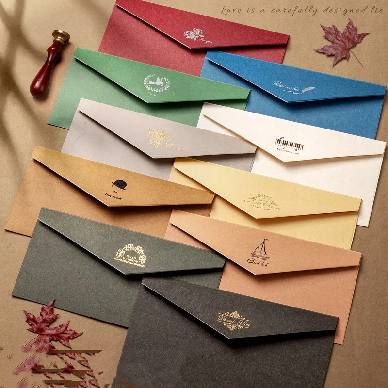 Colorful Kraft Paper Envelopes Assorted 10 Colors Envelopes For Invitations Birthday Graduation Greeting Card