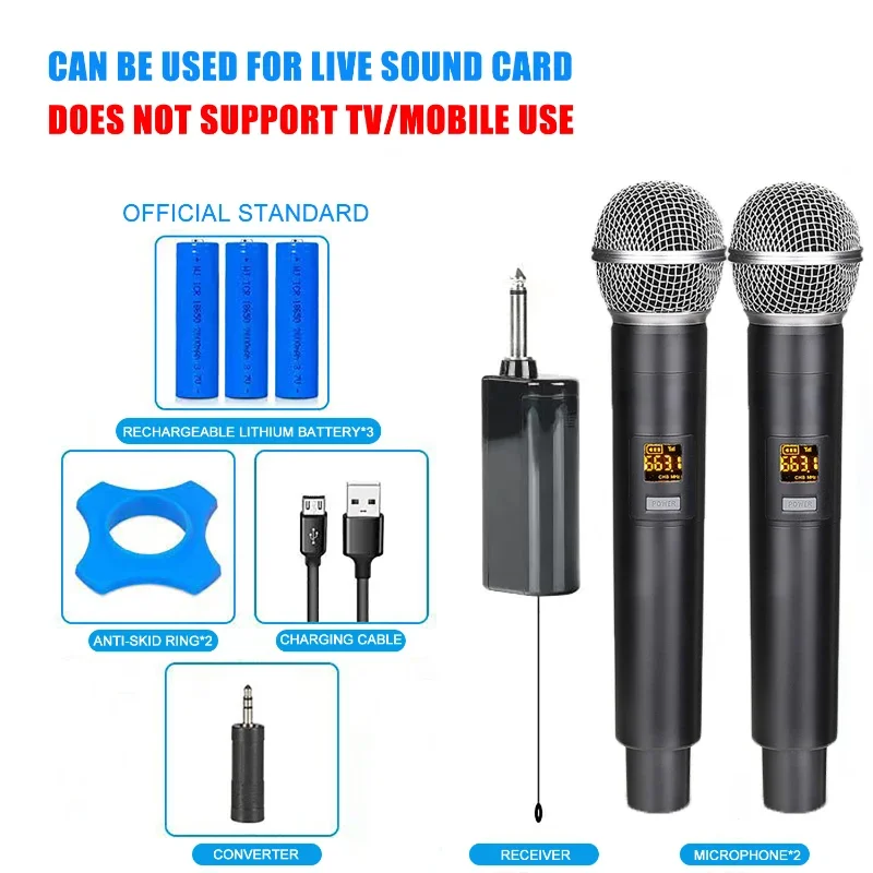 

Bekboes Rechargeable Cordless VHF Mic Portable plug-play Karaoke Speaker Performance Singing KTV Conference With Receiver Mics