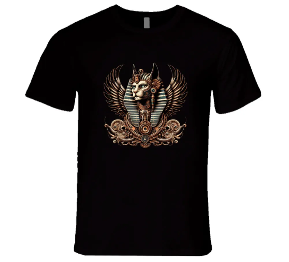 Camiseta Steam Punk con diseño de esfinge egipcia, faraón, pirámides, jeroglíficos y multiverso