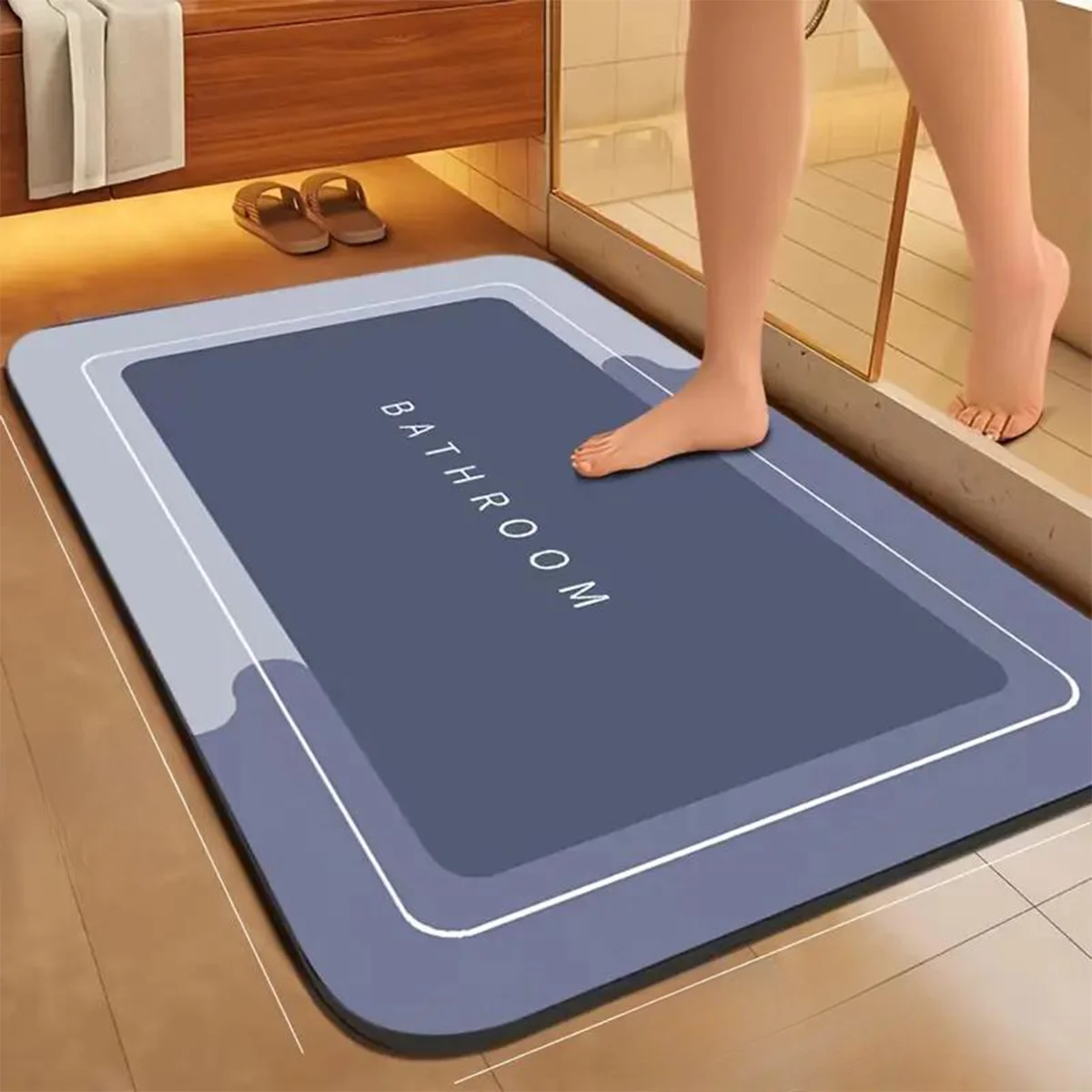 Simple bathroom diatom mud absorbent foot mat toilet shower room non-slip quick-drying floor mat dirt-resistant entrance mat