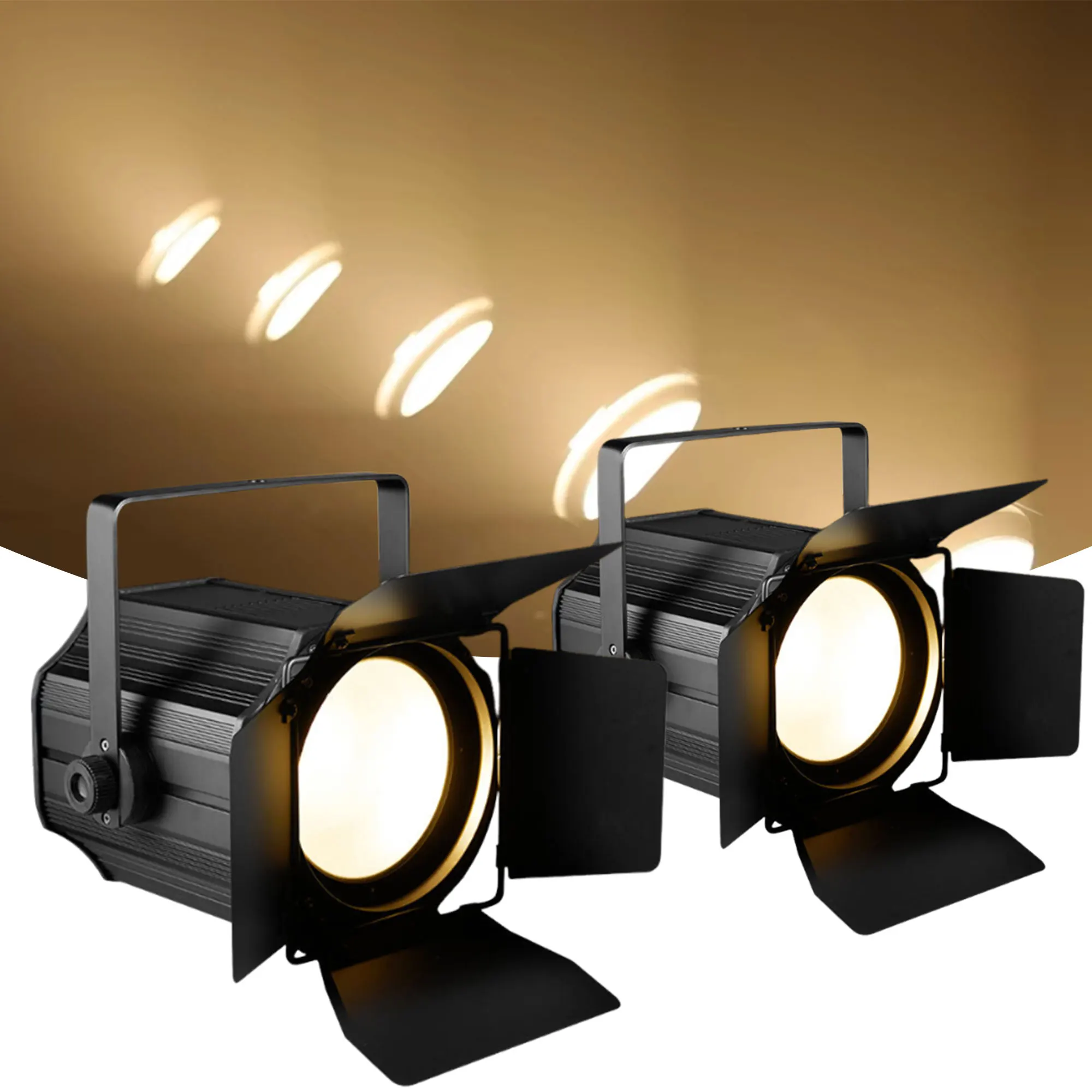 2PCS 200W LED COB Par Light with Barn Doors  DMX512 Strobe Warm White Cold White Dj Wash Beam Effect Stage Lighting