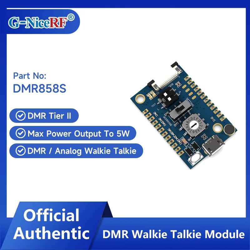 2PCS DMR858S-U 400~470 MHz DMR TIER II all-in-one Walkie Talkie Modules 6~8 KM