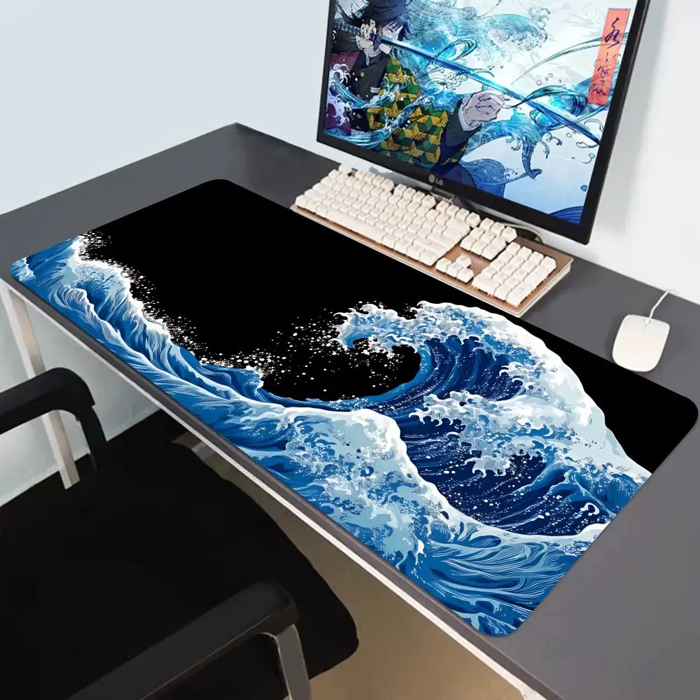

HYBXAXC Japan Great Wave Mousepads Large Mousepad Gamer Keyboard Mat Pc Game Rubber Desk Mats Company Office Mouse Mats