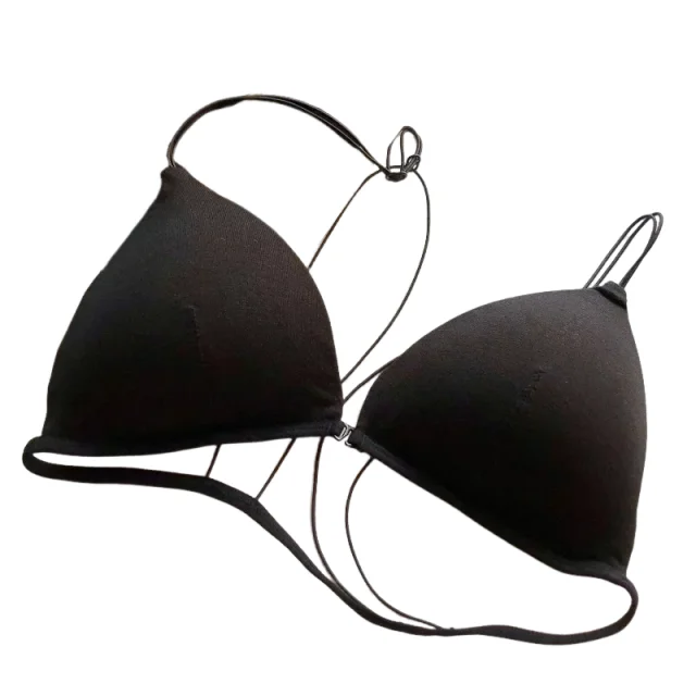 

kuclut Desire Sexy Girl Underwear Front Buckle Thin Shoulder Triangle Cup Thin Back Without Underwire Sexy Simple Bra Small Bra