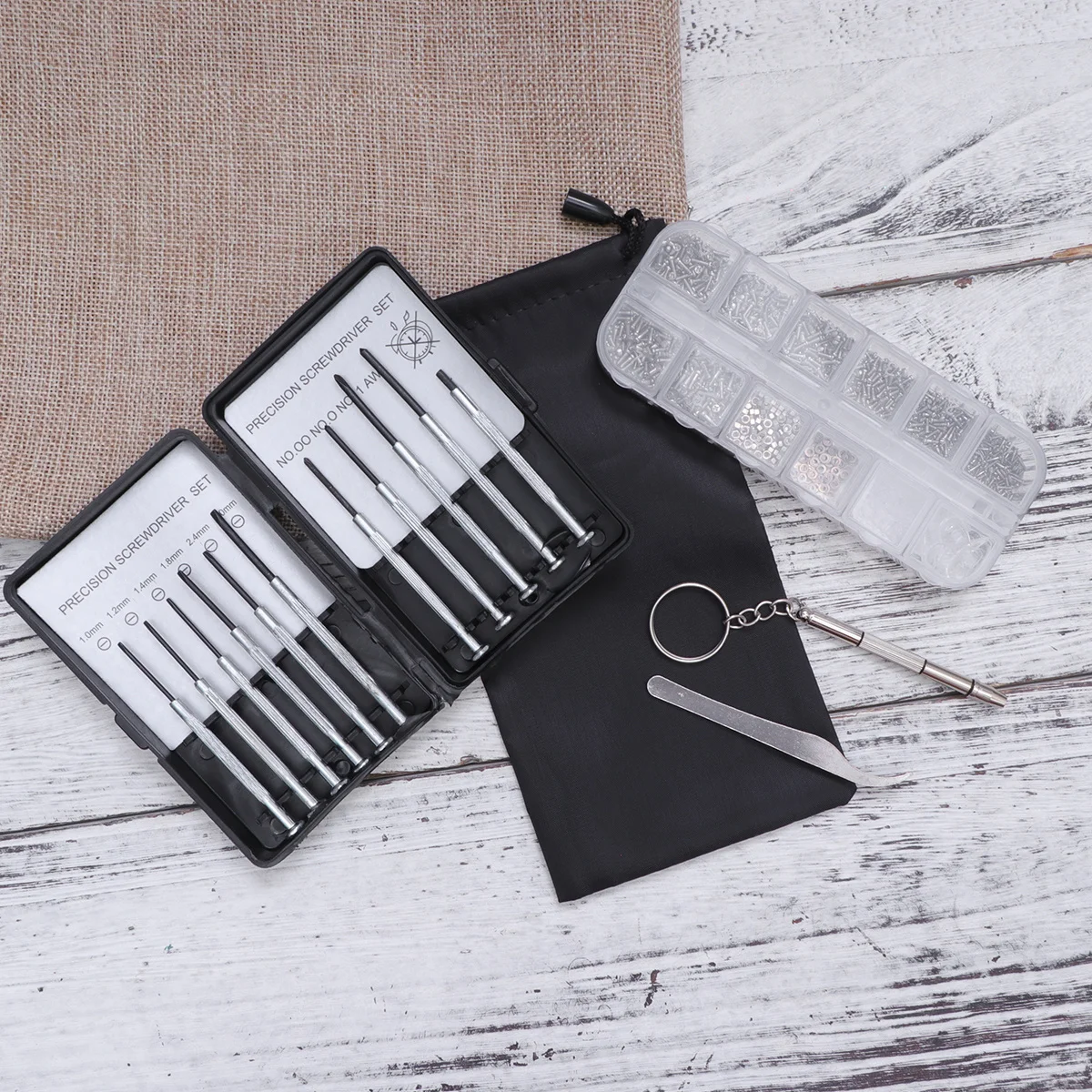 

1Set Glasses Repair Kit Micro Screwdriver Tweezers Eyeglass Sunglasses Repairs Watch Jewelry Tool Kit Handy Set