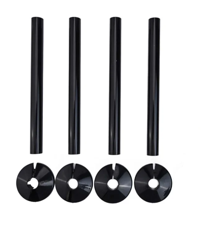 

Черные крышки для труб Ошейники для труб из ПВХ Интерьер Эстетическое улучшение Черный пластиковый комплект ошейников радиатора Легко подходит