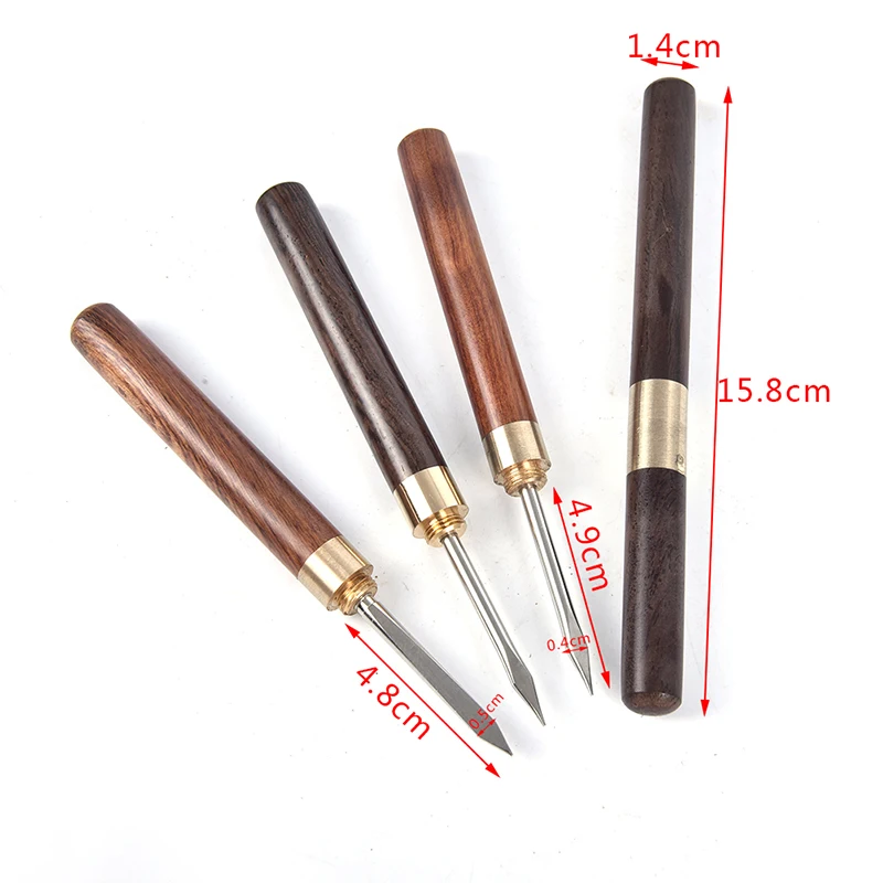 Tea Knife Needle Pick Stainless Ebony Chinese Puer Tea Needle Cutter Damascus Tea Knife Needle Pick With Wooden Handle Teaware