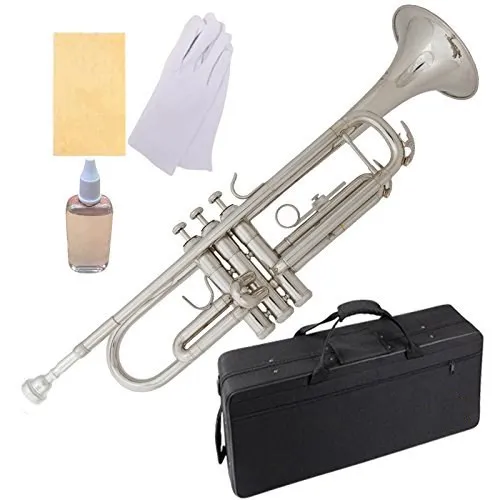 

For Beginners Professional Bb Silver Plated Trumpet Instrument with Canvas Case