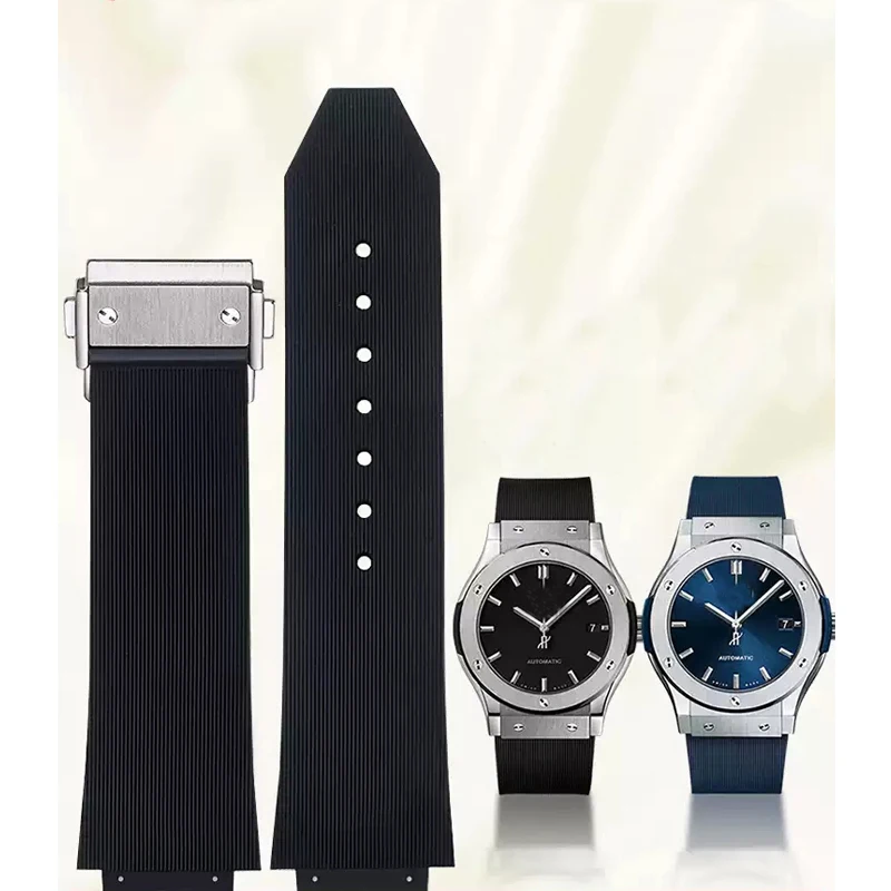 Watch Band For HUBLOT BIG BANG Silicone 25*19mm Waterproof Men Strap Chain Watch Accessories Rubber Watch Bracelet Chain